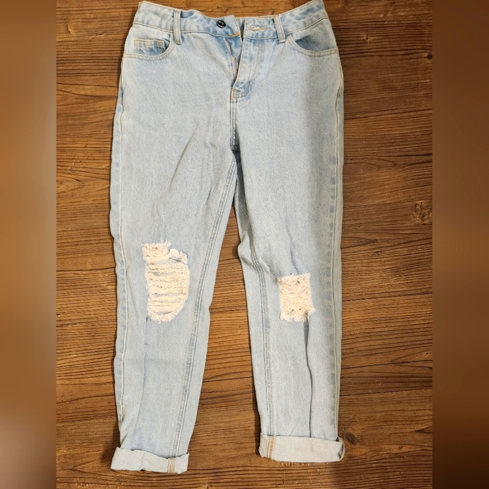 Ripped Jeans- stretchy high waist